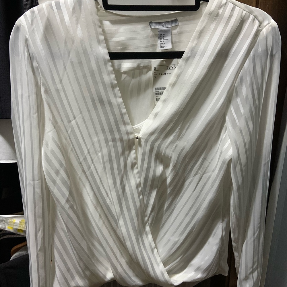 White pin stripe blouse H&M